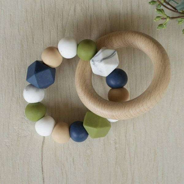 ‘Fauve + Co’ Hex Teething Ring - Peacock