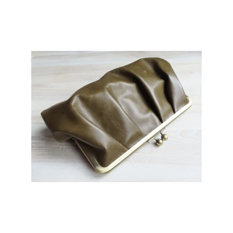 ‘Moy Tasmania’ Pleated Leather Clutches