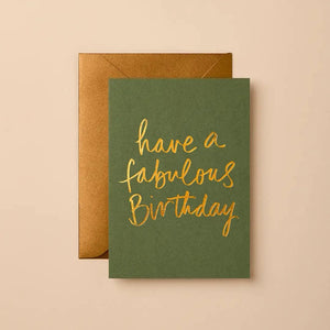 Have A Fabulous Birthday Greeting Card - Olive