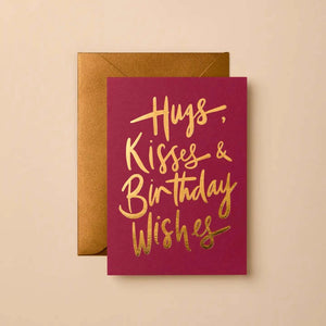 Hugs, Kisses & Birthday Wishes Greeting Card