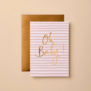 ‘Gabrielle & Celine’ Greeting Card - Oh Baby - Stripe