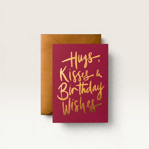 Hugs, Kisses & Birthday Wishes Greeting Card