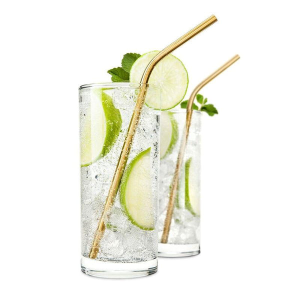 'Viski' Belmont Gold Cocktail StrawsSkip the cherry and garnish your drink with a classic gold cocktail straw. Each one in this set of four arcs smoothly from any highball glass to your lips for the peViski