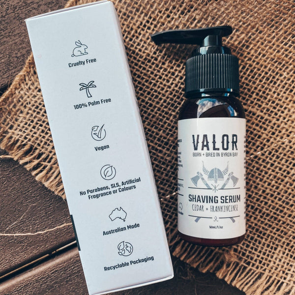 ‘Valor’ Organic Shaving Serum - Lime & Patchouli
