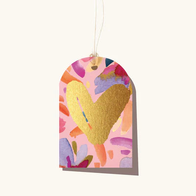 ‘Elm Paper’ Gold Heart Gift Tag