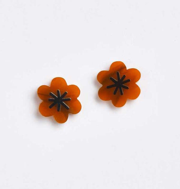 Aster Stud Earrings - Clay