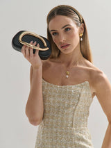 Celina Statement Clutch Bag in Black