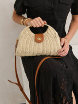 Maggie Summer Straw Bag in Beige