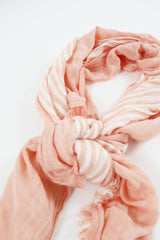 Pink Stripe Cotton Sarong Scarf