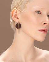 KYRA | Nutmeg Brown and Gold Dangle Earrings
