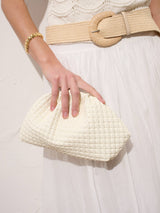 Venetia Woven Clutch - Off White