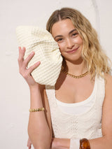 Venetia Woven Clutch - Off White