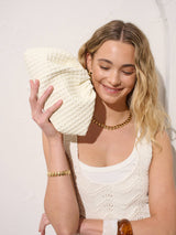 Venetia Woven Clutch - Off White