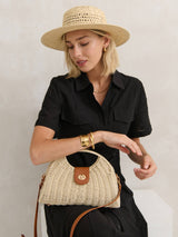 Maggie Summer Straw Bag in Beige