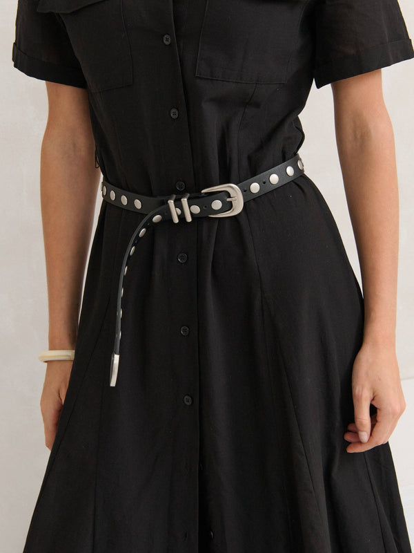 Lauren Matte Studded Western Belt