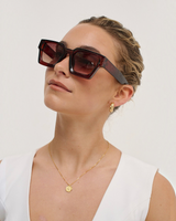 Angels Whisper Accessories - L&S Jury Rectangular Sunglasses in Brown -House of Holabox