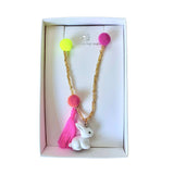 'And the Little Dog Laughed' Rabbit Pom Pom Necklace