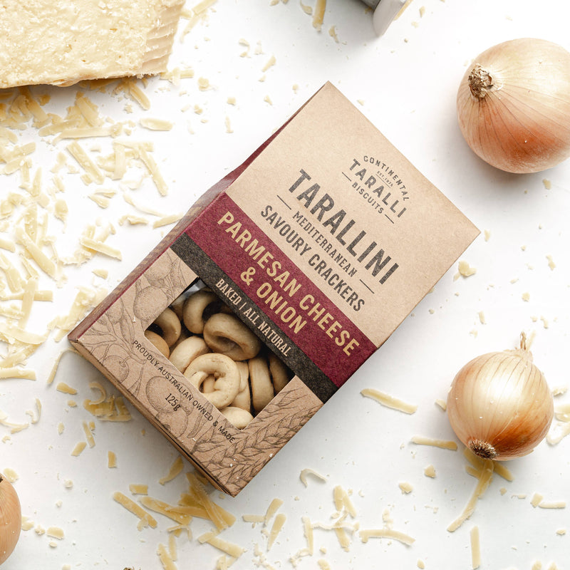 Tarallini Crackers - Parmesan Cheese & Onion (125g)