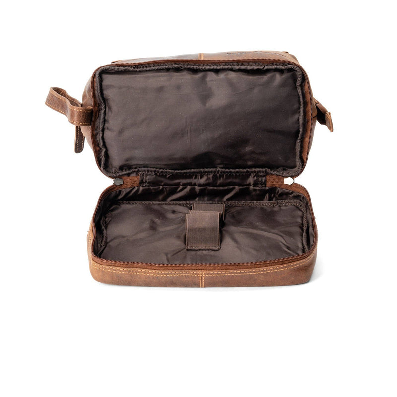 ‘Greenwood Leather’ Leather Toiletry Bag Napier - Sandel