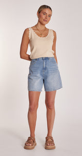 Grace Denim Short - Capri Blue