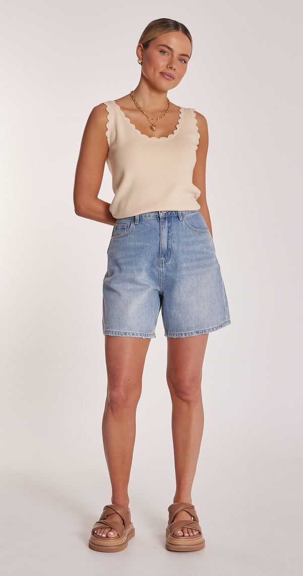 Grace Denim Short - Capri Blue