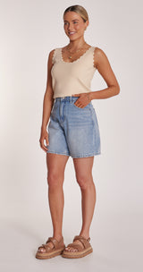 Grace Denim Short - Capri Blue