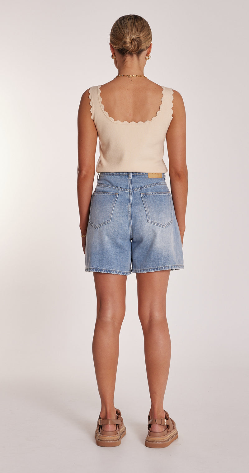 Grace Denim Short - Capri Blue