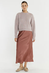 Innes Pointelle Jumper - Pink Marle