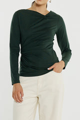 Sophia Twisted Top - Bottle Green
