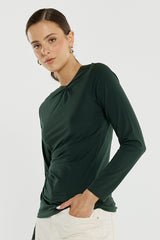 Sophia Twisted Top - Bottle Green