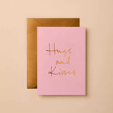 ‘Gabrille & Celine’ Hugs & Kisses Hand-Lettered Foil Design Card