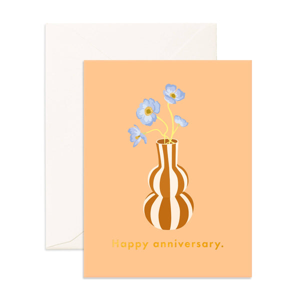 Anniversary Bubble Vase Greeting Card