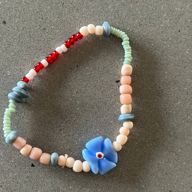 Pleats  Bracelet - Blue Flower