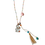 'And the Little Dog Laughed' Blush Bunny Necklace