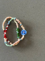 Pleats  Bracelet - Blue Flower