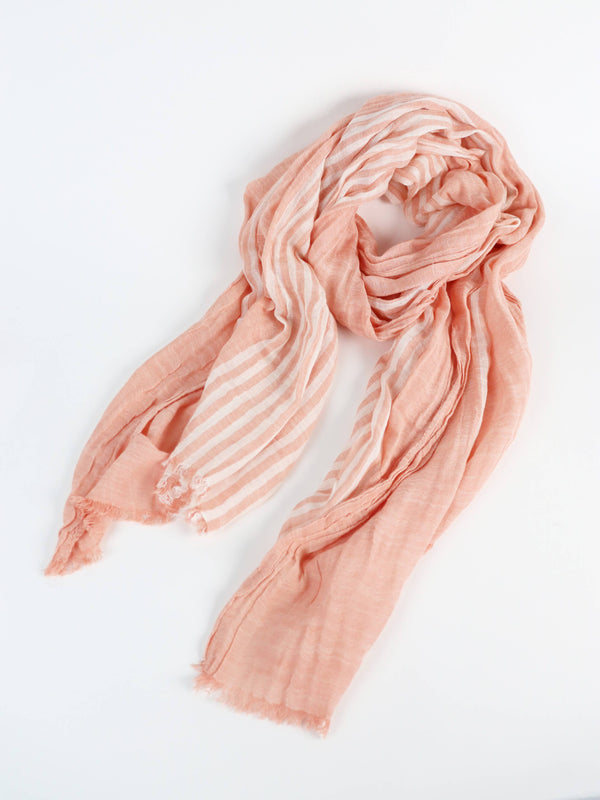 Pink Stripe Cotton Sarong Scarf