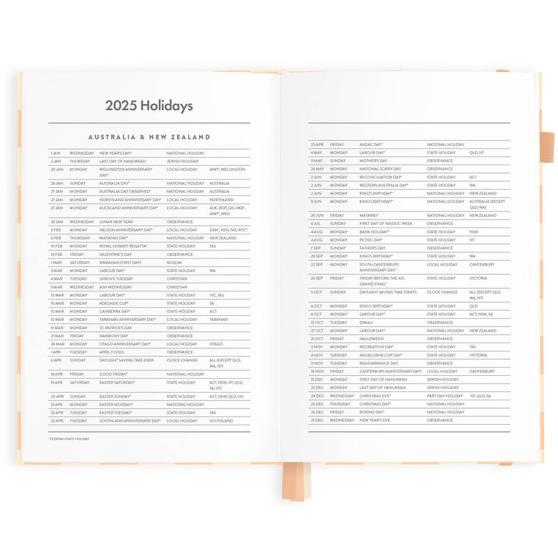 'Fox and Fallow' 2025 Horizontal Planner - Salmon Check