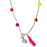 'And the Little Dog Laughed' Rabbit Pom Pom Necklace