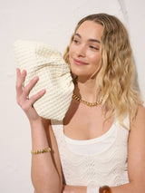 Venetia Woven Clutch - Off White