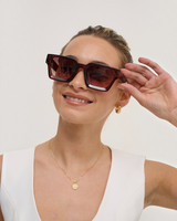 Angels Whisper Accessories - L&S Jury Rectangular Sunglasses in Brown -House of Holabox