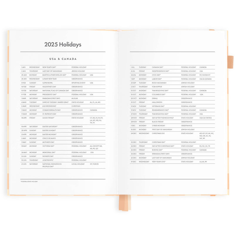 'Fox and Fallow' 2025 Horizontal Planner - Salmon Check