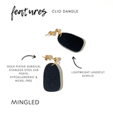 ‘Mingled’ Clio Minimalist Earrings - Black and Gold
