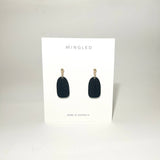 ‘Mingled’ Clio Minimalist Earrings - Black and Gold