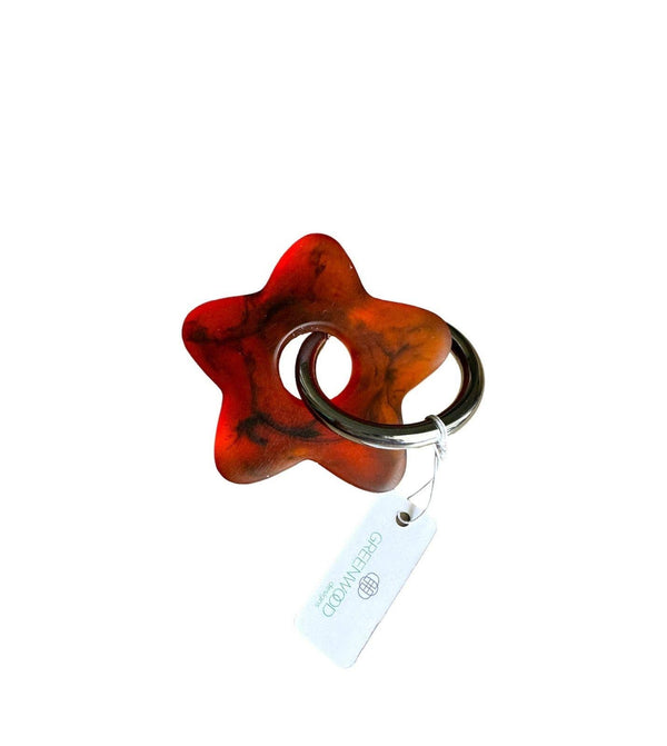 ‘Greenwood Designs’ Star Resin Keyrings - Assorted Colours