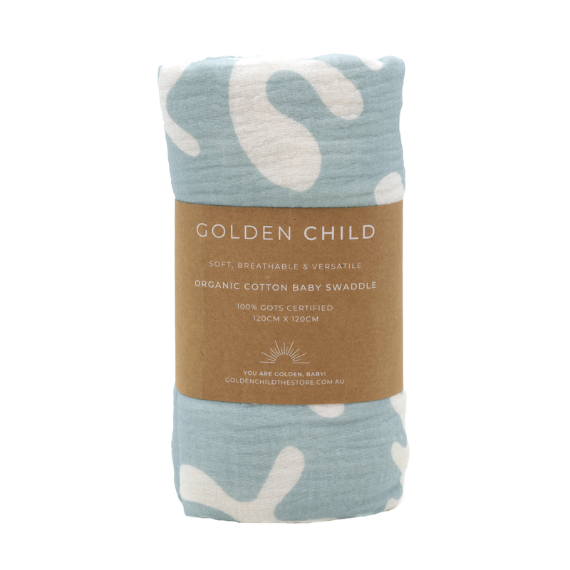 ‘Golden Child’ Marine Dream 100% Organic Cotton Swaddle - Marine