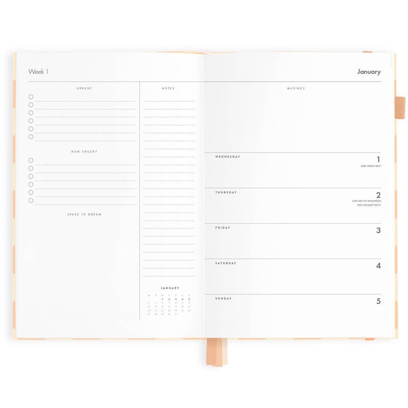 'Fox and Fallow' 2025 Horizontal Planner - Salmon Check