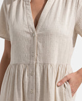 Paradise Linen Blend Babydoll Dress