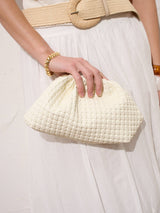 Venetia Woven Clutch - Off White