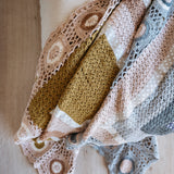 'And the Little Dog Laughed' Ocre Hand Crochet Blanket - Caramel