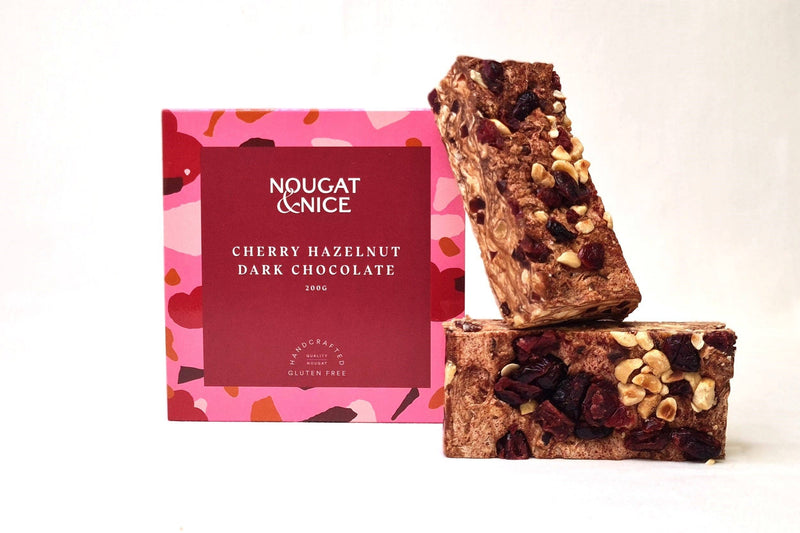 'Nougat and Nice' Cherry Hazelnut & Dark Chocolate Nougat | 200g Box